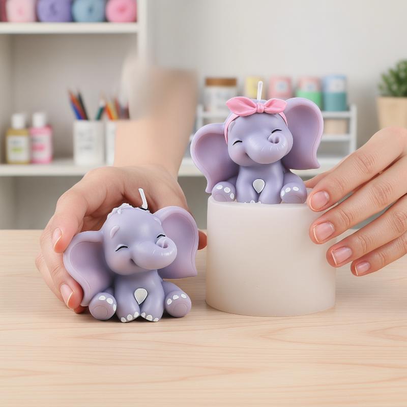 Soap Making Utensils - Sevimli 3D Fil Silikon Mum Kalıbı