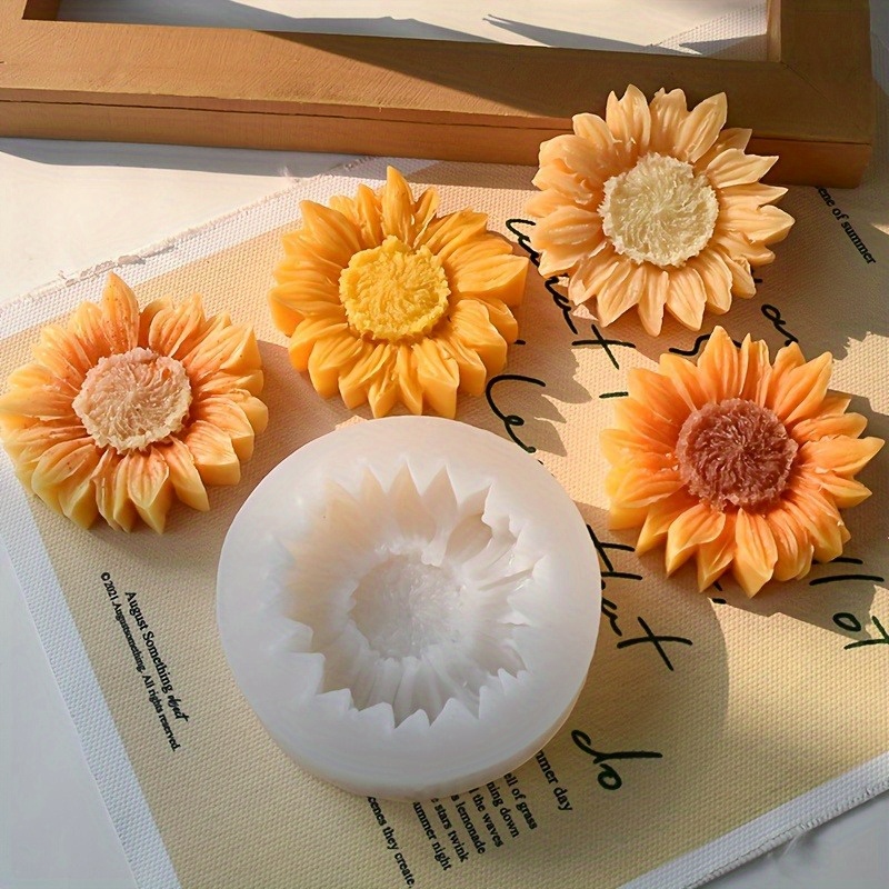 Soap Making Utensils - Canlı Renkli 3D Ayçiçeği Silikon Kalıp