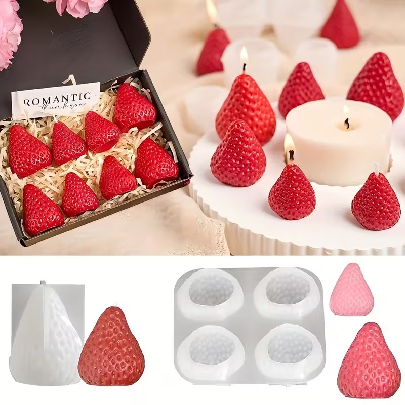 Çilek Silikon Mum Kalıbı DIY A - Soap Making Utensils incelemesi ve fiyatı